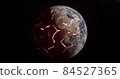 Explosions on planet earth A global catastrophe 3d-rendering 84527365