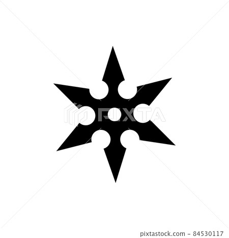 Silhouette ninja star weapon Shuriken. 84530117