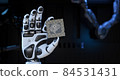 Robot's Hand Holding an Artificial Intelligence Computer Processor Unit 84531431