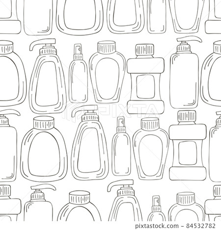 Monochrome medical seamless pattern. Coloring pages, black and white 84532782