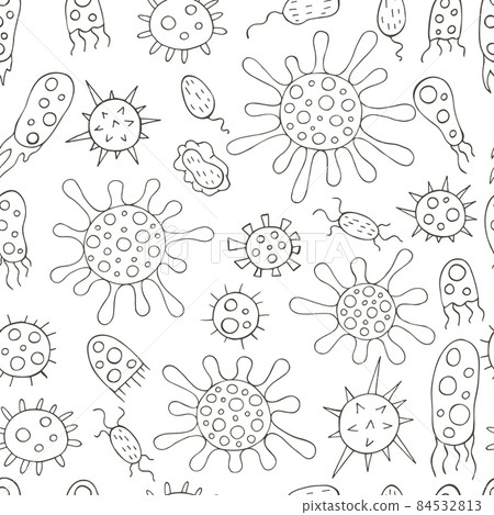 Monochrome medical seamless pattern. Coloring pages, black and white Monochrome medical seamless pattern. Coloring pages, black and white 84532813