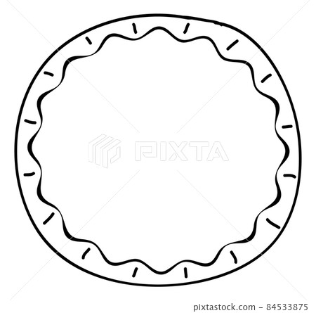 Fancy round frame in hand drawn doodle style Fancy round frame in hand drawn doodle style 84533875