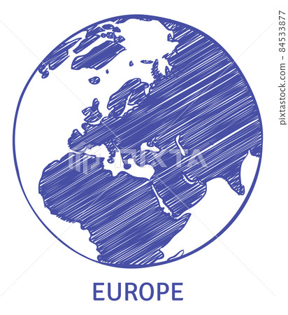 Hand drawn earth sketch. Europe continent symbol Hand drawn earth sketch. Europe continent symbol 84533877