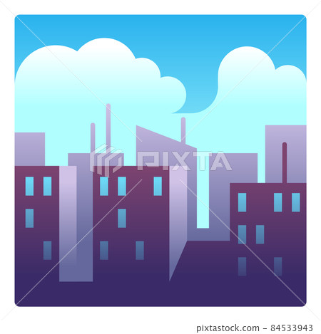City landscape in daylight. Skycrapers on blue sky with clouds City landscape in daylight. Skycrapers on blue sky with clouds 84533943