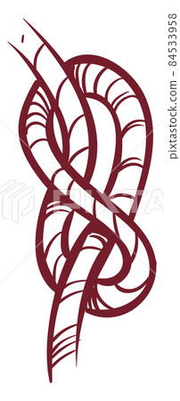 Figure eight rope knot. Sailing double stopper sketch 84533958