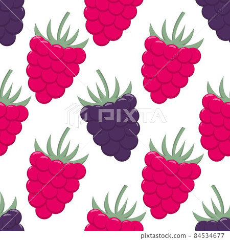 Blackberries and raspberries seamless pattern 84534677