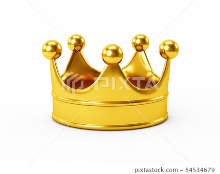 3D Rendering Gold Crown Isolated on white Background 84534679