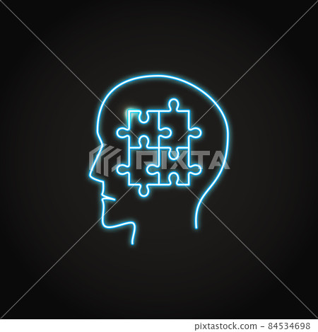 Neon autism spectrum icon in line style Neon autism spectrum icon in line style 84534698