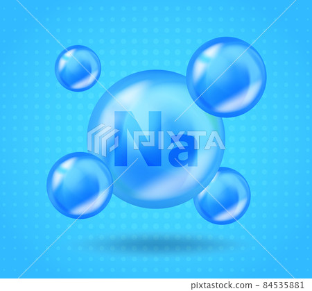 Realistic mineral Na Sodium design. Vitamin complex design for beauty, cosmetic, heath advertising. 3D Mineral Na Sodium drop pill capsule. Realistic mineral Na Sodium design. Vitamin complex design for beauty, cosmetic, heath advertising. 3D Mineral Na Sodium drop pill capsule. 84535881