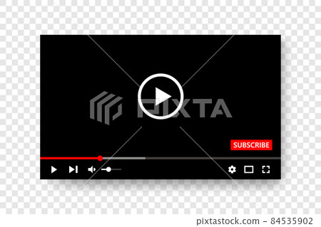 Web video player interface design for media webpage. Video full frame element to blog channel. Multimedia player interface mockup template. Web video player interface design for media webpage. Video full frame element to blog channel. Multimedia player interface mockup template. 84535902