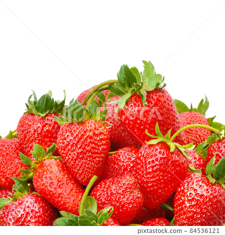 juicy strawberries isolated on a white background. Free space for text. juicy strawberries isolated on a white background. Free space for text. 84536121