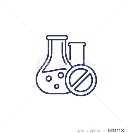 Chemical free, no additives line icon, vector 84536202