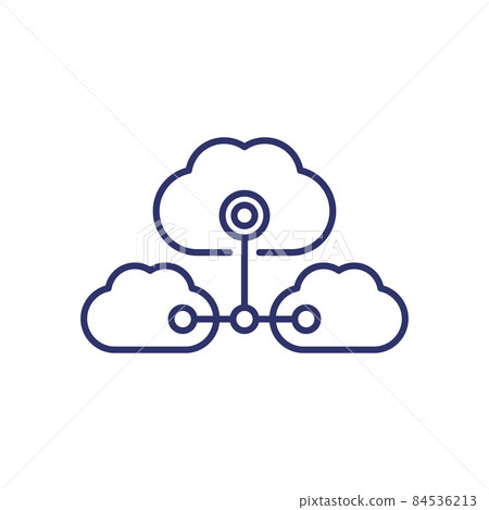 Cloud services, saas line icon 84536213