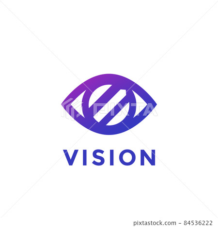 vision logo icon with an eye, vector vision logo icon with an eye, vector 84536222