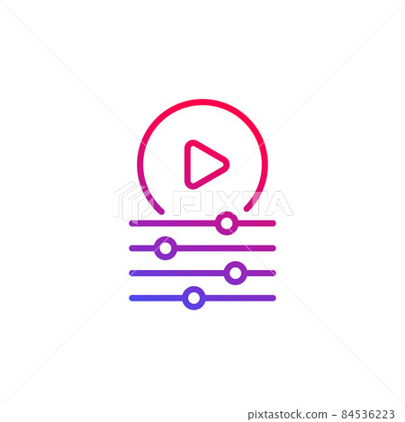 play control, settings line icon for web 84536223