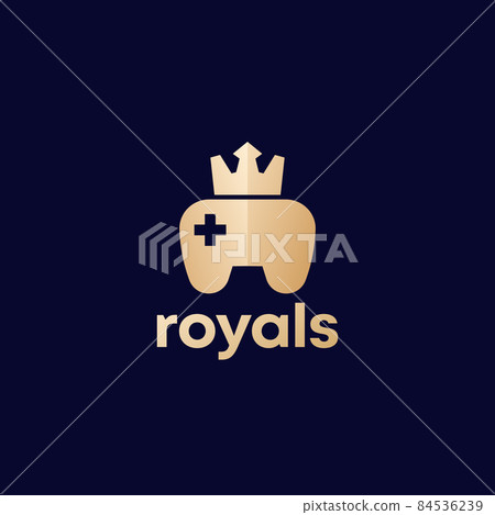 games logo with gamepad and crown 84536239
