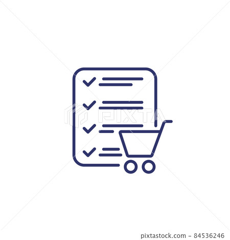 Order list line icon on white 84536246