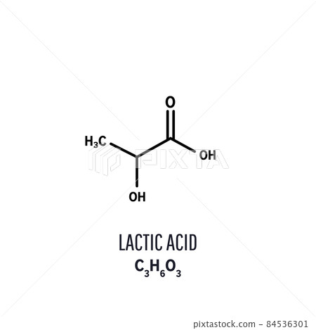 Lactic acid molecular structure. Lactic acid skeletal chemical formula. Vector illustration Lactic acid molecular structure. Lactic acid skeletal chemical formula. Vector illustration 84536301
