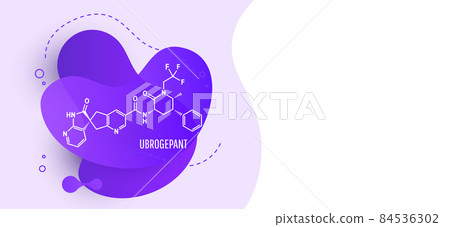 Ubrogepant migraine drug molecule. Molecular structure. Xylitol skeletal chemical formula, vector illustration 84536302