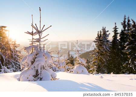 Fantastic winter landscape. Blue sky. Carpathian, Ukraine, Europe. Beauty world Fantastic winter landscape. Blue sky. Carpathian, Ukraine, Europe. Beauty world 84537035