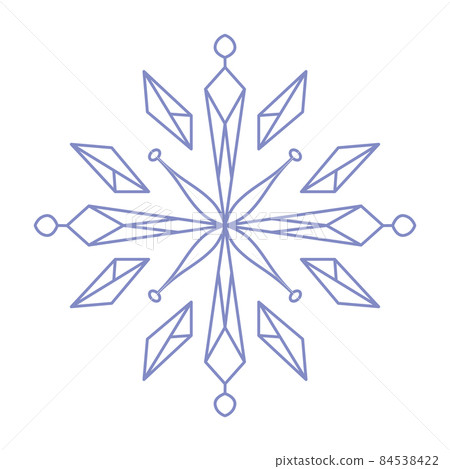 Snowflake icon. Simple flat vector line illustration isolated on white background. Silhouette flake of snow. 84538422