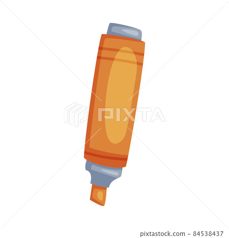 Orange Highlighter as Office Supply and Stationery Object Vector Illustration Orange Highlighter as Office Supply and Stationery Object Vector Illustration 84538437