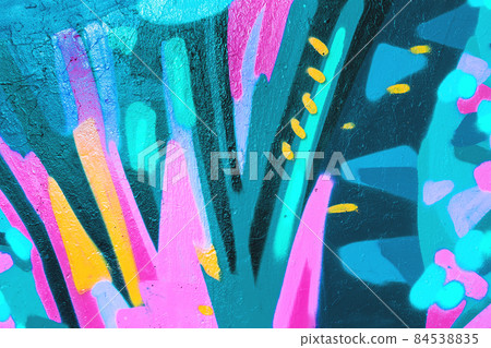 close up of colorful urban wall texture 84538835