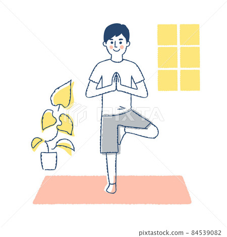 做瑜伽姿勢的人 84539082