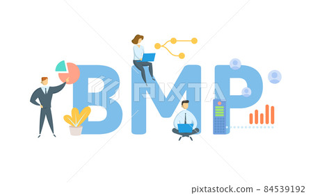 BMP, Best Management Practice. Concept with keyword, people and icons. Flat vector illustration. Isolated on white. 84539192