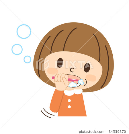 一個自己刷牙的女孩 一個自己刷牙的女孩 84539870