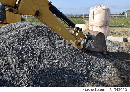 Construction machinery at civil construction site Construction machinery at civil construction site 84543020