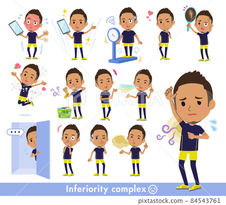 一組黑人男子穿運動裝自卑 84543761