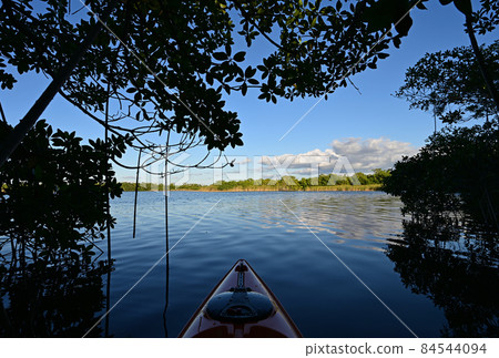 Autumn kayaking on Nine Mile Pond in Everglades National Park, Florida. Autumn kayaking on Nine Mile Pond in Everglades National Park, Florida. 84544094