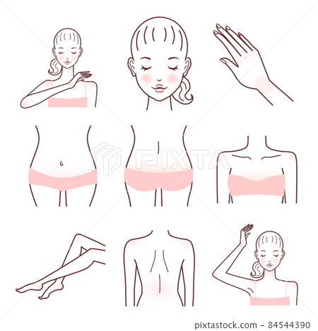 Body parts line drawing (closes eyes) 84544390