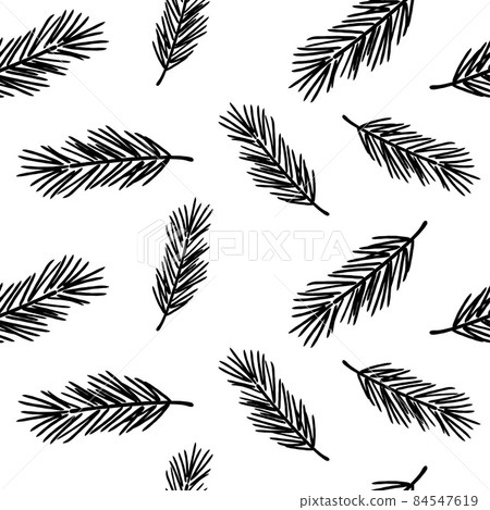 Seamless pattern of pine branches - Stock Illustration [84547619] - PIXTA