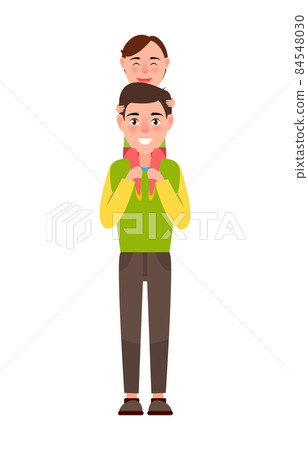 Father and Son Together Poster Vector Illustration 84548030