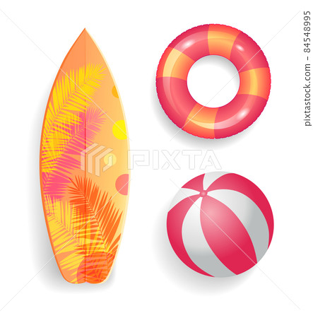 Summer Season Surfboard Set Vector Illustration - Stock Illustration ...