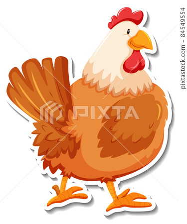 Chicken animal farm animal cartoon sticker 84549554