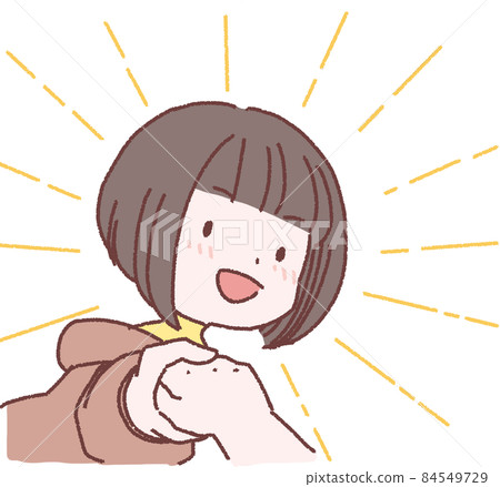 一個女人握著她的手微笑 84549729