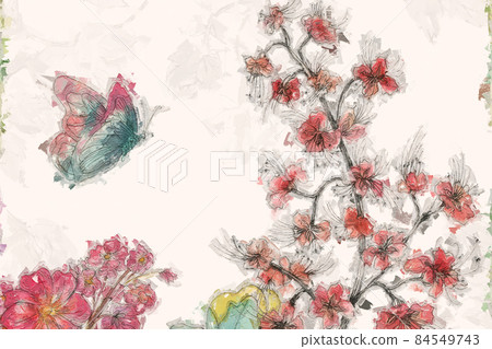 Beautiful oil painting flower illustration Beautiful oil painting flower illustration 84549743