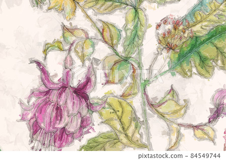 Beautiful oil painting flower illustration 84549744