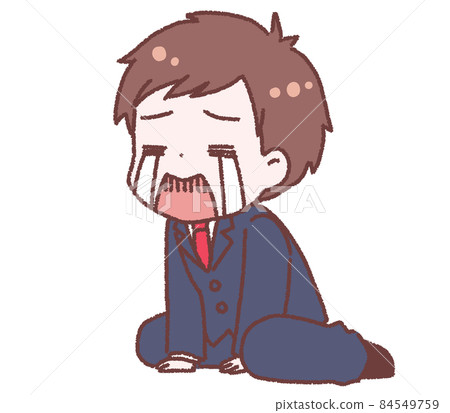 坐下來哭的上班族男人 84549759