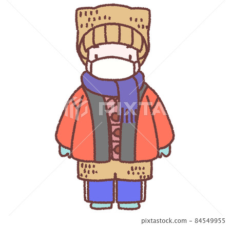 一個穿厚衣服保暖的人 一個穿厚衣服保暖的人 84549955