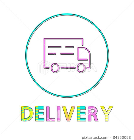 Minimalist Color Delivery Icon in Lineout Style Minimalist Color Delivery Icon in Lineout Style 84550098