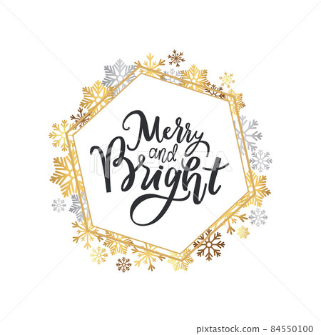 Merry and Bright Print Lettering Wreath Snowflakes Merry and Bright Print Lettering Wreath Snowflakes 84550100