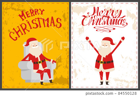 Xmas Postcards, Santa Claus Sitting on Armchair Xmas Postcards, Santa Claus Sitting on Armchair 84550128