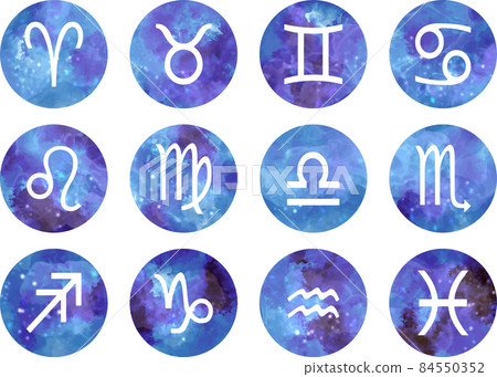 Space-colored 12 constellation polka dot set vector material Space-colored 12 constellation polka dot set vector material 84550352