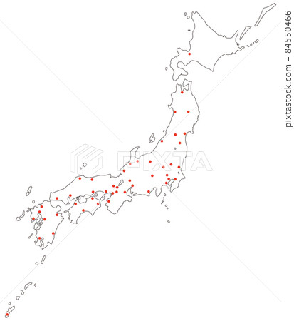 縣廳位置 日本地圖 陸線 84550466