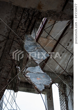 Ruined building.Consequences of war. Ruined building.Consequences of war. 84550477