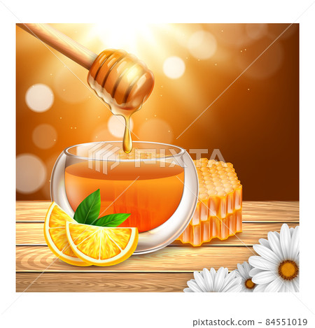 Honey bee food product poster vector 84551019